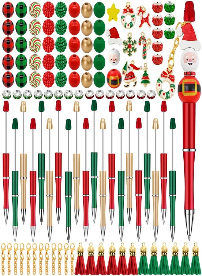 Vellibring 20PCS Christmas Beadable Pens, Christmas DIY Bead Pens Bulk with Colorful Crystal Beads Assorted Tassels Pendants for Kids Students Presents - Image 1