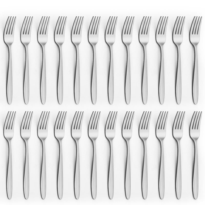 24Piece Forks Set 78 Unokit Forks Silverware Set Stainless Steel Dinner Forks Table Forks Metal Forks Fork Set of 24 for HomeKitchen RestaurantMirror Polished Dishwasher Safe
