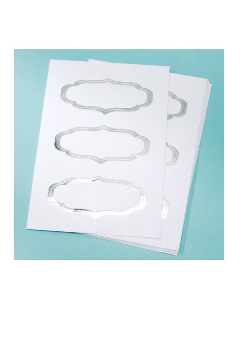 Labels White with Foil Edge Baroque 2.75 x 1.25 inches - Image 2