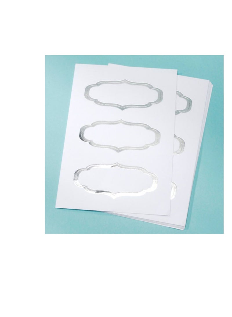 Labels White with Foil Edge Baroque 2.75 x 1.25 inches - Image 1