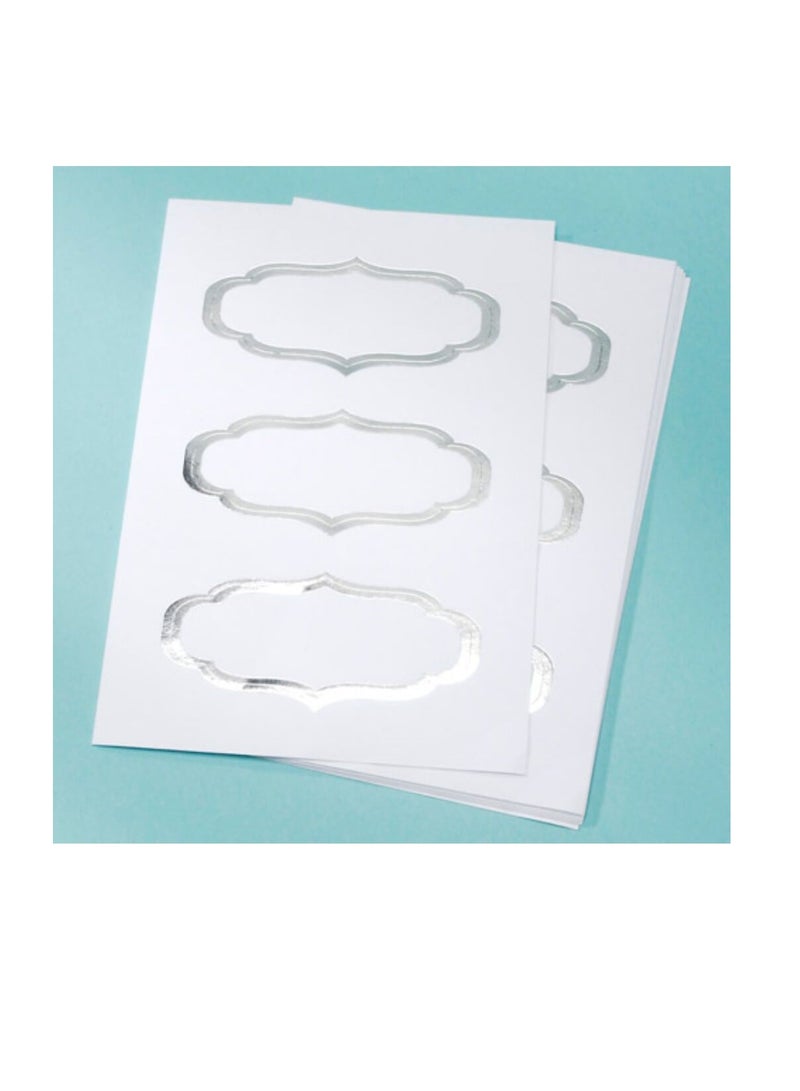 Labels White with Foil Edge Baroque 2.75 x 1.25 inches - Image 3