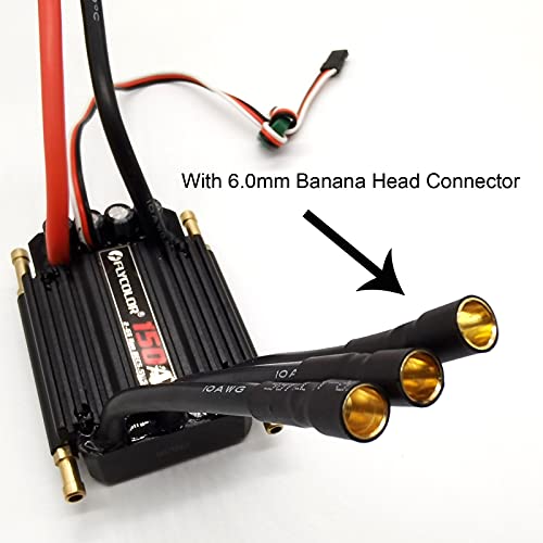 FLYCOLOR 150A ESC 26S Waterproof Brushless Electronic Speed Controller with 55V5A BEC and XT90 60mm Banana Head Connector for Model Ship RC Boat - Image 5