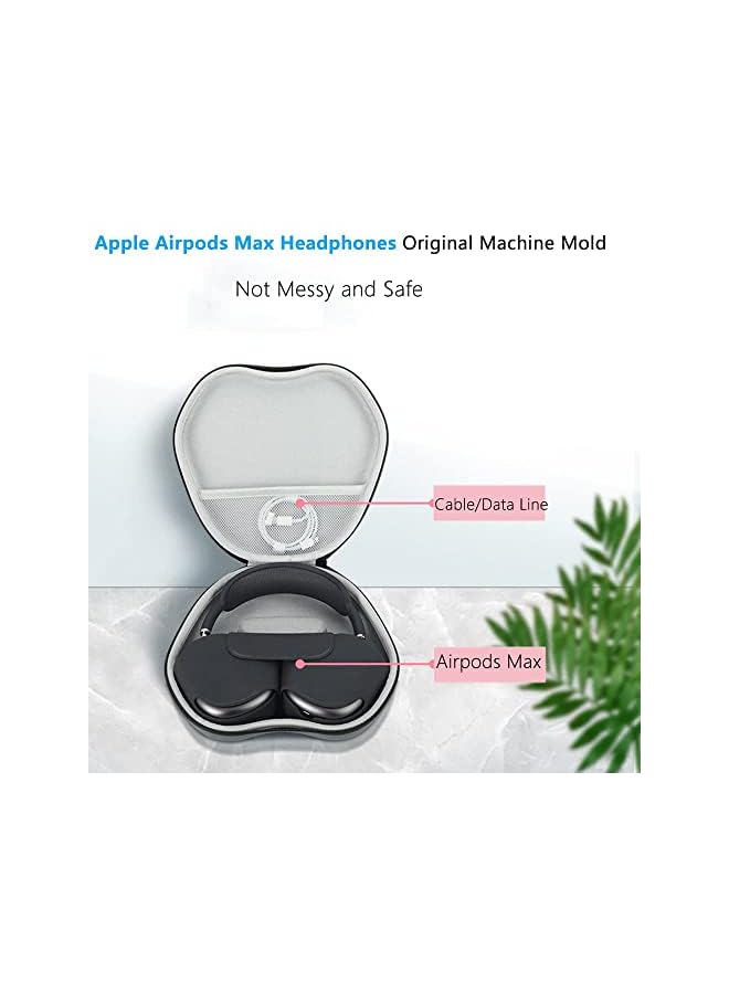 KASTWAVE Hard Case For Air Pods Max Headphones Carrying Case Storage Travel Case Fashion Pu Case Wireless Headphones Eva Storage Case Protective Case Cover Gray - Image 2