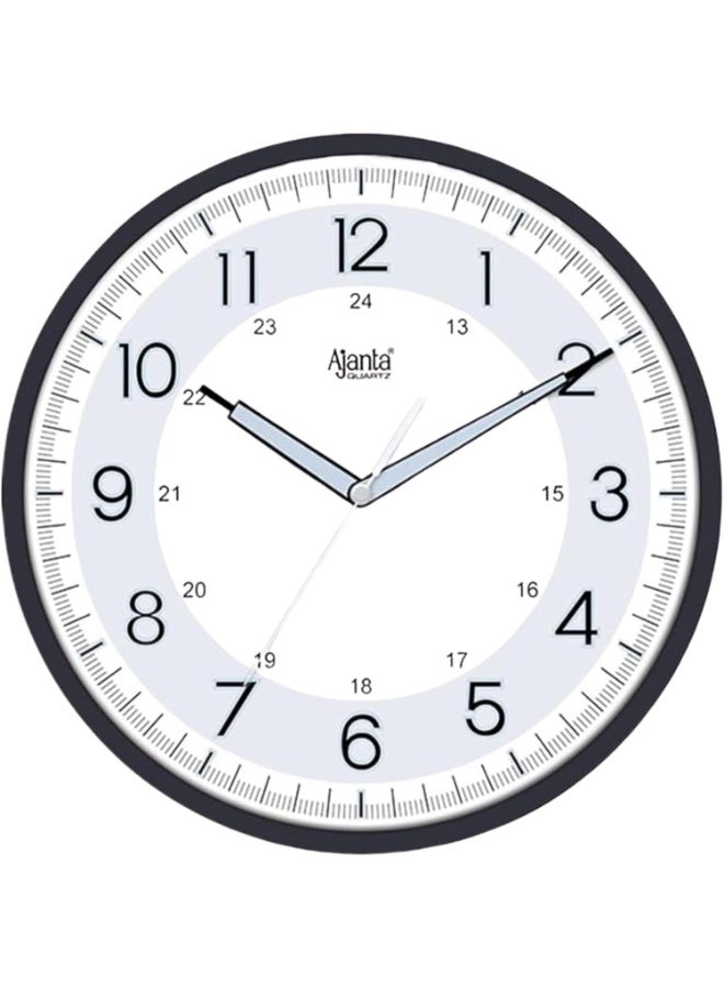 أجانتا ساعة جدارية بلاستيكية تناظرية من Ajanta Night Glow Radium – تصميم دائري مقاس 12.2 بوصة – إطار أسود مع قرص راديوم – يتوهج في الظلام – مثالي لغرفة النوم، غرفة المعيشة، المكتب والمطبخ (موديل 2937 أسود) - Image 1