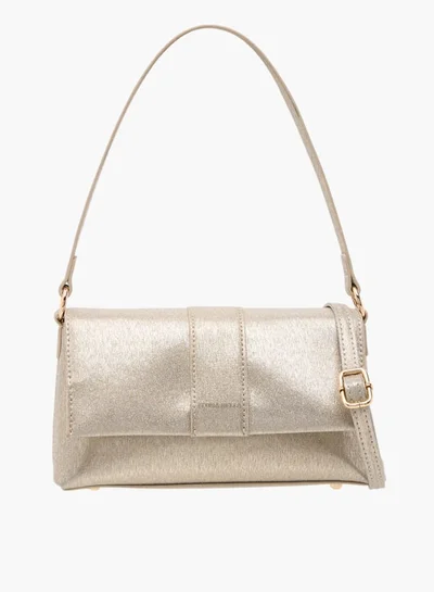 Flora Bella By Shoexpress Women Textured Shoulder Bag with Magnetic Button Closure