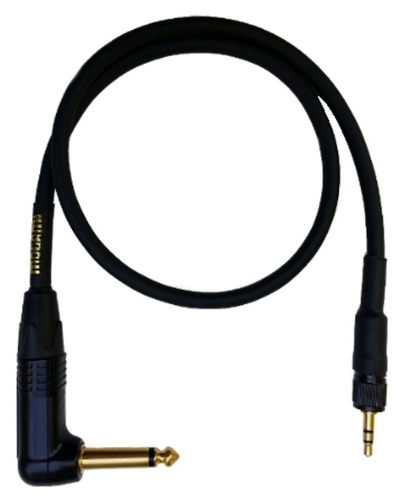 MOGAMI كابل آلة حزام موغامي جولد BPSE TS-24R للأنظمة اللاسلكية، موصل ذكر 1/4" TS إلى موصل ذكر 3.5mm قفل TRS، موصلات بزاوية قائمة إلى مستقيم، 24 بوصة - Image 2