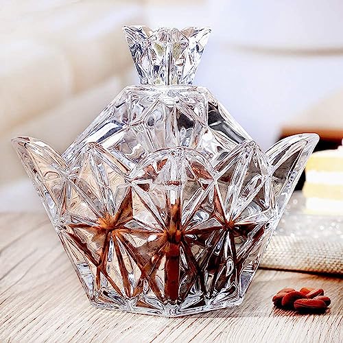 Mevanta Premium Glass Candy Dish with Lid, Clear Glass Candy Jar, Cookie Jar, Decorative Candy Bowl, Jewellery Dish,Jars for Kitchen, Home, Office Desk - Image 5
