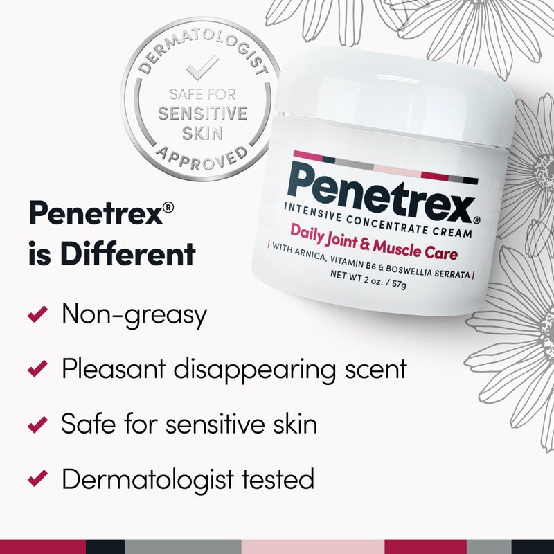 Penetrex Joint & Muscle Therapy – Soothing Comfort for Back, Neck, Hands, Feet – Premium Whole Body Rub with Arnica, Vitamin B6 MSM & Boswellia – Non-Greasy 2oz Cream - Image 4