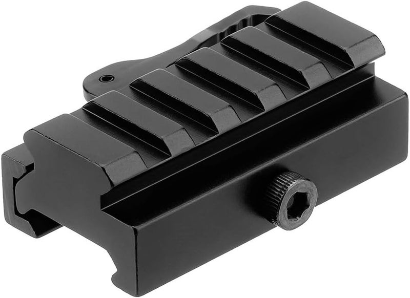 LONSEL Picatinny Riser Mount, Low Profile Rail Riser Mounts Adaptor with QD Lever Lock Quick Release & 5 Slots Picatinny Rails for Scope Rings Optics Sights, 1/2" H x 2.5''L - Image 3