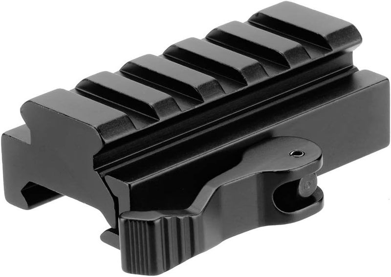 LONSEL Picatinny Riser Mount, Low Profile Rail Riser Mounts Adaptor with QD Lever Lock Quick Release & 5 Slots Picatinny Rails for Scope Rings Optics Sights, 1/2" H x 2.5''L - Image 2