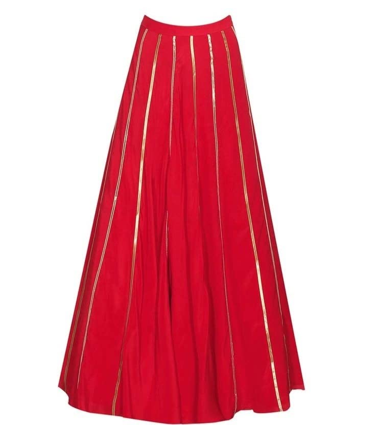 JANAK Gota Kali Pattern Long Skirt (Red) - Image 4