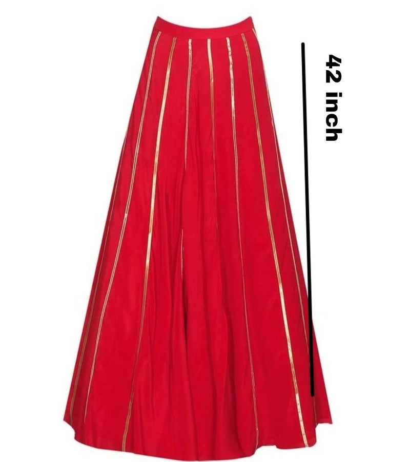JANAK Gota Kali Pattern Long Skirt (Red) - Image 2