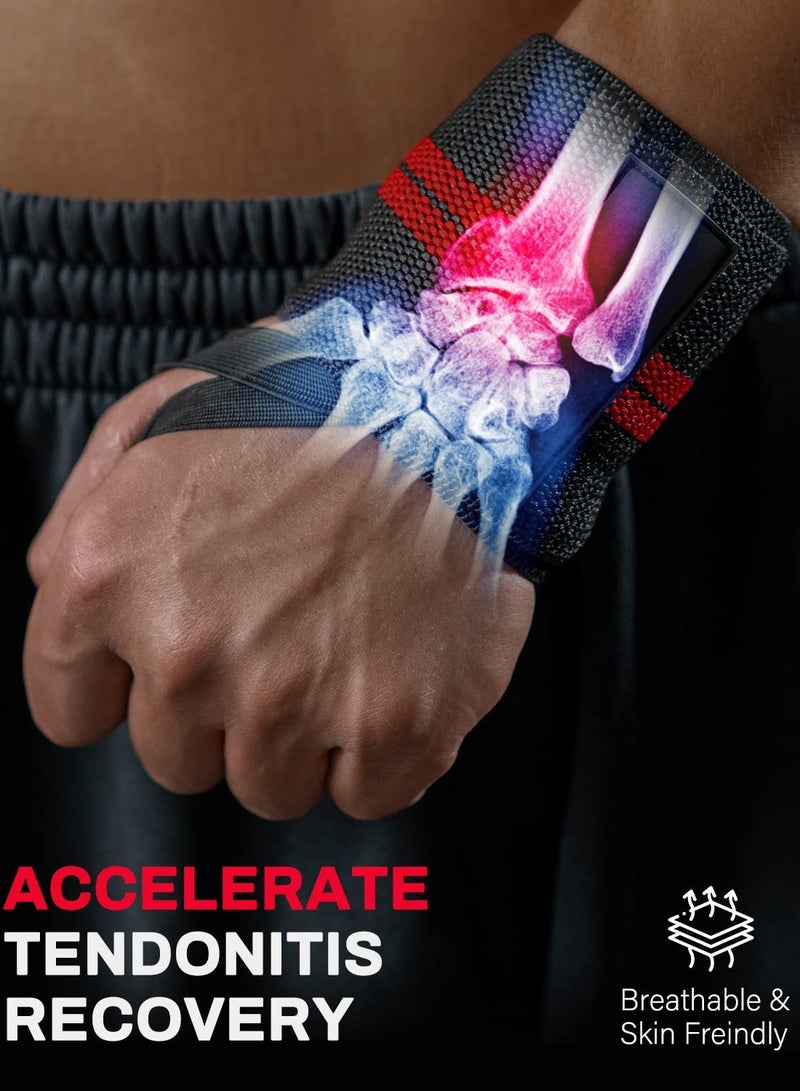 AROAQ Weight Lifting Wrist Wraps, Comfortable Wrist Support Brace, Elastic And Durable Gym Training Fist Straps, Adjustable Breathable Wrist Band For Workouts Gym, (All White) - Image 3