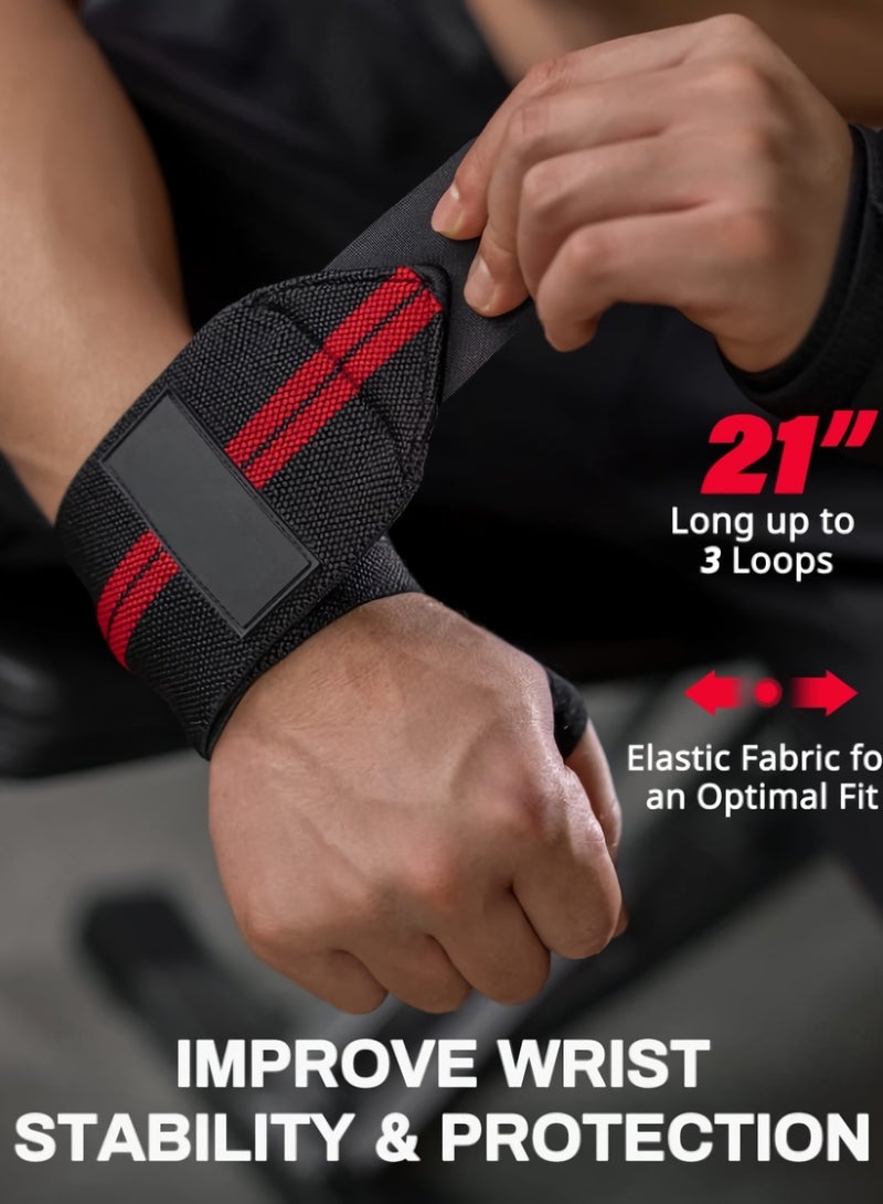 AROAQ Weight Lifting Wrist Wraps, Comfortable Wrist Support Brace, Elastic And Durable Gym Training Fist Straps, Adjustable Breathable Wrist Band For Workouts Gym, (All White) - Image 4