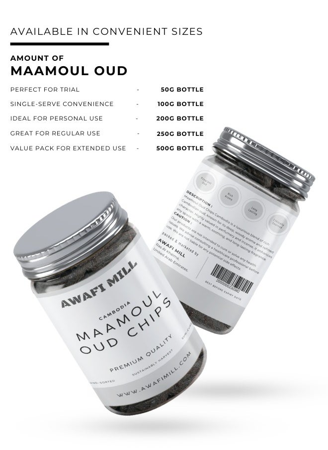 Awafi Mill AWAFI MILL Cambodia Maamoul Oud Chips | Cambodian Agarwood | Natural Incense (Bottle of 250 gram / 9 Oz)  - Image 4