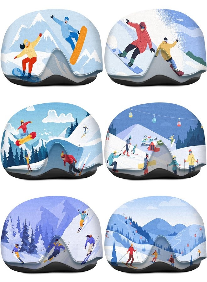 Haull 6 Pcs Ski Goggle Cover Protectors Microfiber Protective Cover Sleeve Ski Goggle for Travel Storage(Snowboard) - Image 1