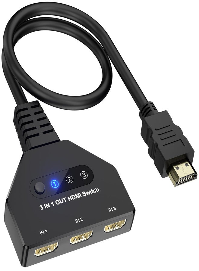 مفتاح HDMI، مفتاح HDMI ثلاثي المنافذ بدقة 4K، مفتاح HDMI بثلاثة مداخل ومخرج واحد، موزع HDMI لتوسيع الشاشة، يدعم تقنية 3D، HDMI 2.0، HDCP 2.2، موزع HDMI لأجهزة Xbox، وRoku Stick، وHDTV، وPS4/5، وأجهزة الألعاب، والكمبيوتر الشخصي - Image 1