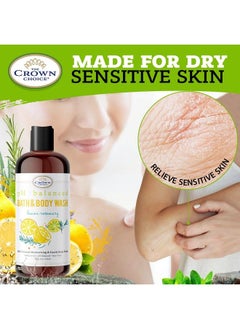 The Crown Choice All Natural Body Wash Sensitive Skin For Women Men 2Pack Ph5.5 Best Ph Balance Shower Gel Liquid For All Skin Moisturizing Sulfate Free Body Soap Gel Liquid Chemical Free Cleanser  - Image 3