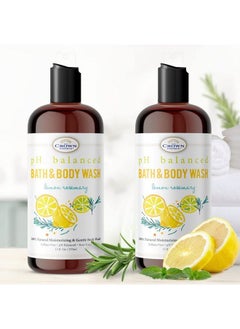 The Crown Choice All Natural Body Wash Sensitive Skin For Women Men 2Pack Ph5.5 Best Ph Balance Shower Gel Liquid For All Skin Moisturizing Sulfate Free Body Soap Gel Liquid Chemical Free Cleanser  - Image 1
