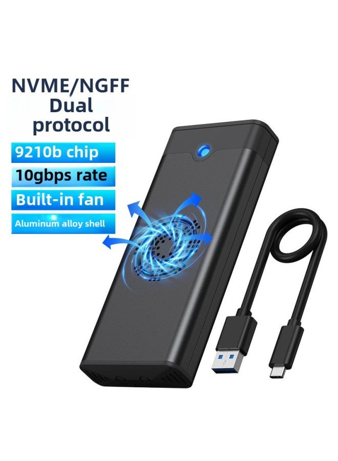 M2 Mobile Hard Disk Box NVME PCIe SSD Dual Protocol NGFF SATA Computer Solid State M.2 External Box-Color:Striped Black Nvme Motherboard - Image 5