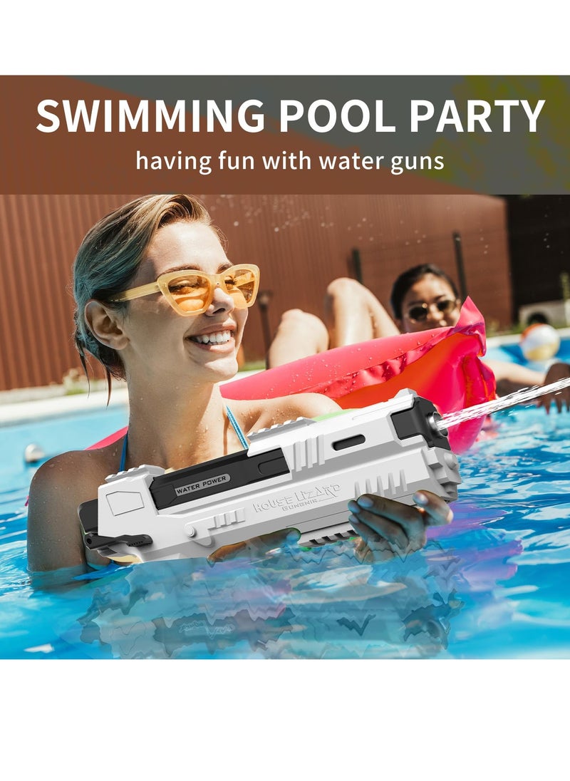 Electric Water Gun Toy Desert Eagle Automatic Electric Water Gun Pistol with 500 Ammos Electric Squirt Gun with Simulated Recoil Water Toy for Beach Pool Summer Swimming Outdoor White  - Image 2