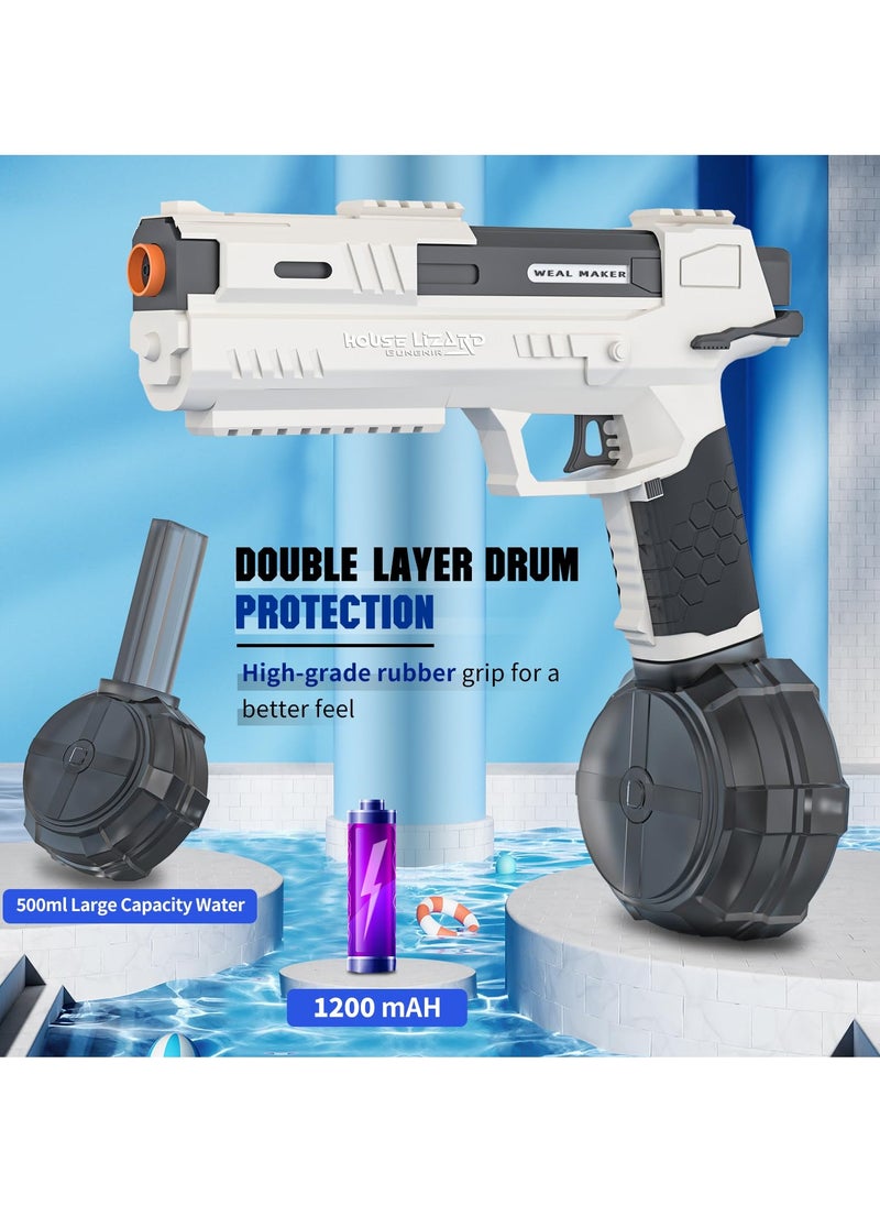 Electric Water Gun Toy Desert Eagle Automatic Electric Water Gun Pistol with 500 Ammos Electric Squirt Gun with Simulated Recoil Water Toy for Beach Pool Summer Swimming Outdoor White  - Image 5