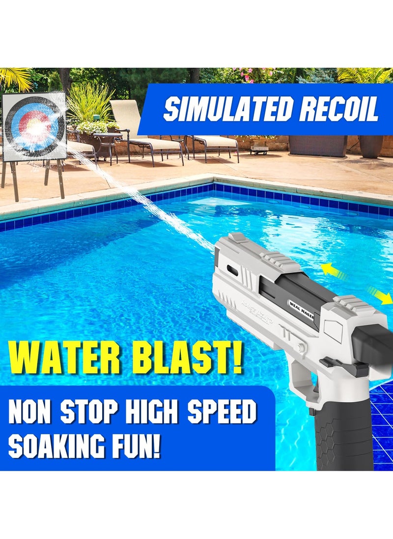 Electric Water Gun Toy Desert Eagle Automatic Electric Water Gun Pistol with 500 Ammos Electric Squirt Gun with Simulated Recoil Water Toy for Beach Pool Summer Swimming Outdoor White  - Image 3