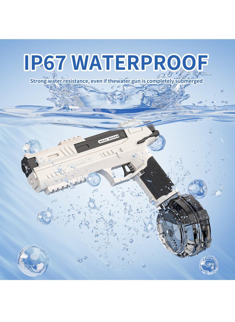 Electric Water Gun Toy Desert Eagle Automatic Electric Water Gun Pistol with 500 Ammos Electric Squirt Gun with Simulated Recoil Water Toy for Beach Pool Summer Swimming Outdoor White  - Image 4