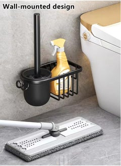 Kutis 1-Set Wall-Mounted Toilet Brush And Holder Black 21.5x9.2x33.5 Cm  - Image 2