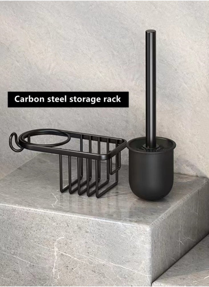 Kutis - 1-Set Wall-Mounted Toilet Brush And Holder Black 21.5x9.2x33.5 Cm - Image 1