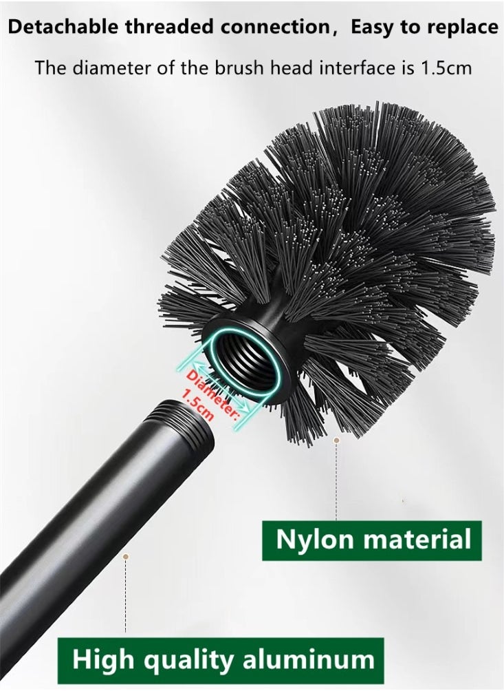 Kutis - 1-Set Wall-Mounted Toilet Brush And Holder Black 21.5x9.2x33.5 Cm - Image 1