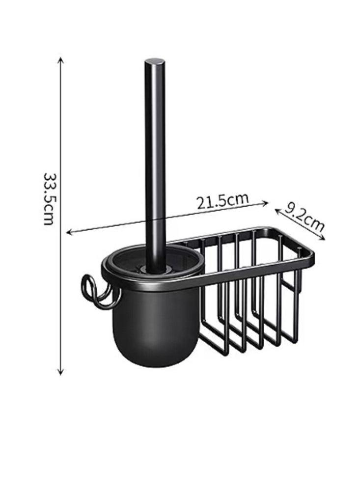 Kutis - 1-Set Wall-Mounted Toilet Brush And Holder Black 21.5x9.2x33.5 Cm - Image 1