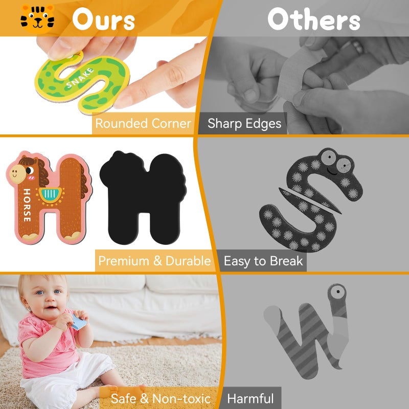 MOWPOG Magnetic Letters  26 Animal Alphabet Magnets  Fun Preschool Learning Toy  Large Fridge Magnets For Spelling Games  Ideal Educational Gift For Toddlers (Uppercase Letter) - Image 5