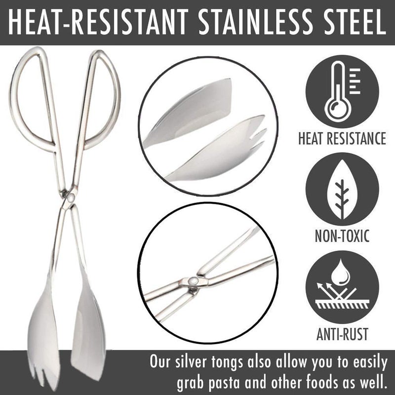 TOONEV Stainless Steel Buffet Tongs - Set of 2, 10.3' - Image 2