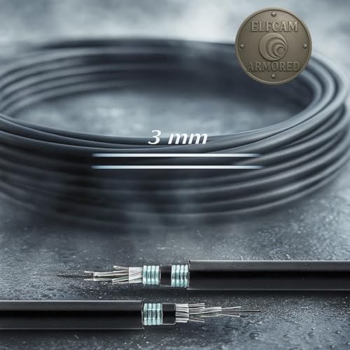 Elfcam® - 7m/22.97ft Armored Fiber Optic Cable for Outdoor and Indoor SCA to SCA Simplex Singlemode, Compatible with FTTH Cables, 7 Meters - Image 2