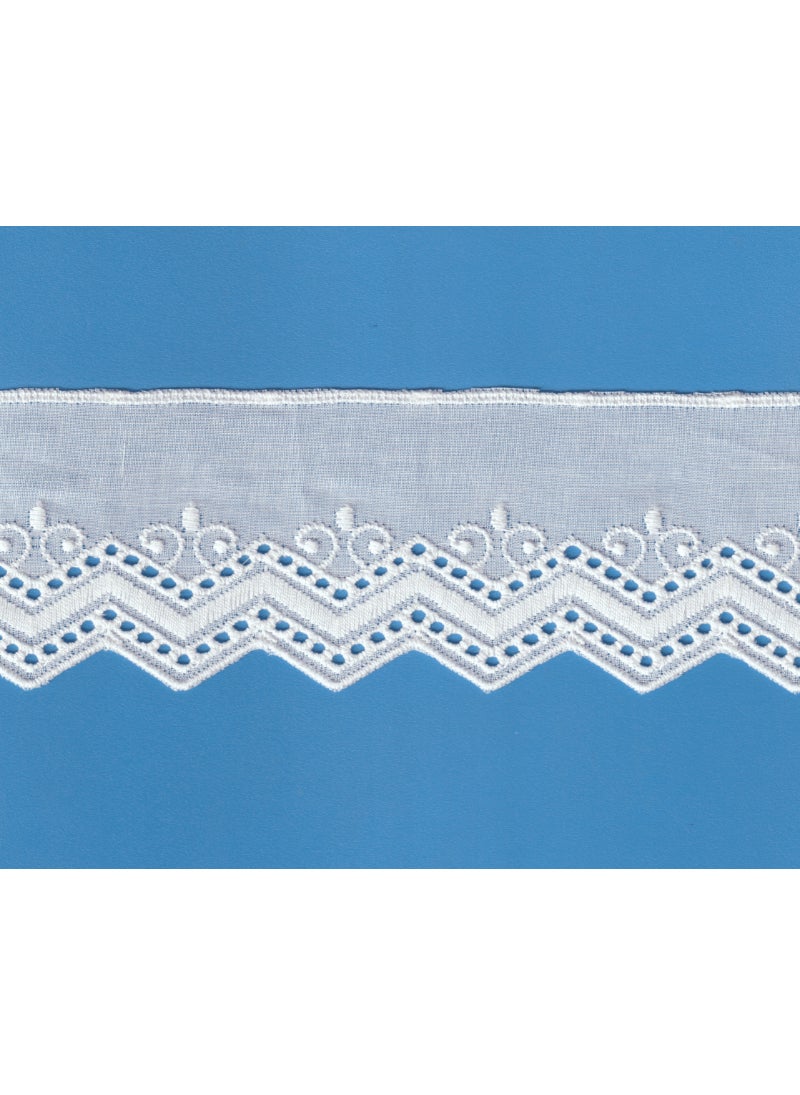 Cotton Cut-Lace Trim – 13.7 Meters, 6.5 cm Width (D-63-4040)