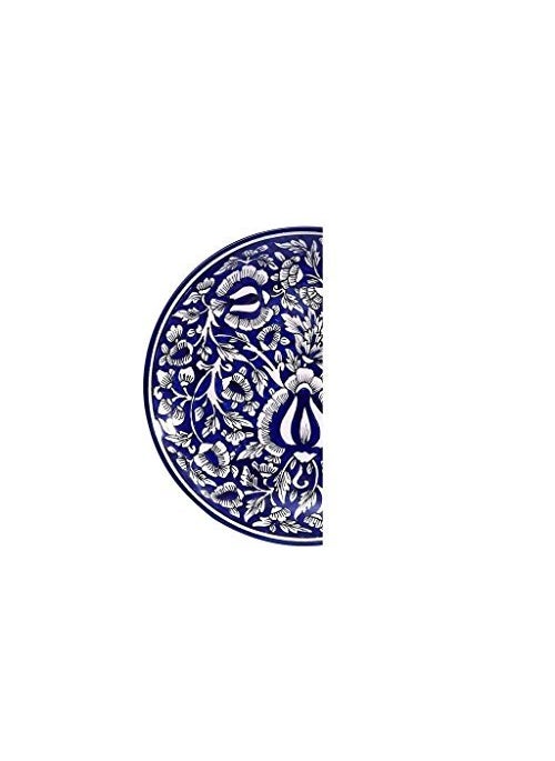 Caffeine Caffeine Ceramic Handmade Stoneware Blue Mughal Dinner Plates10 inch Set of 4 Ceramic Plates for Dinner (Microwave & Dishwasher Safe)  - Image 5