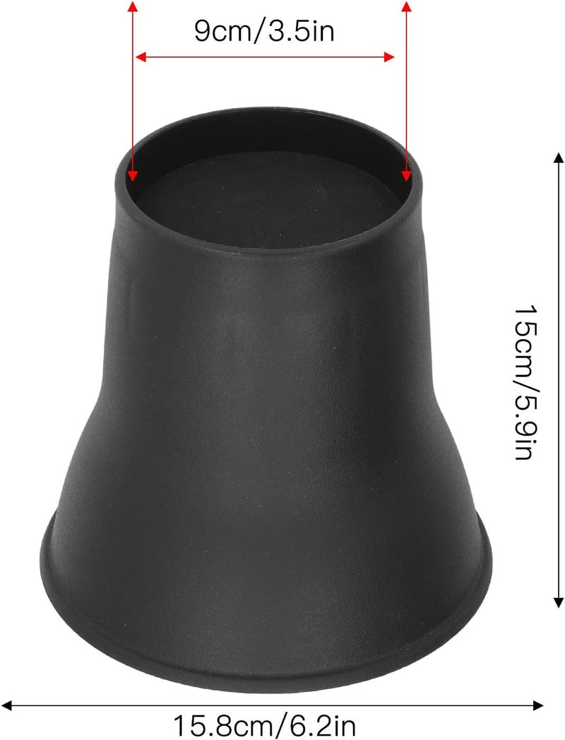 4pcs Furniture Risers 6 Inches, Heavy Duty Bed, Horn Shaped Black Plastic Sofa with Slip EVA Pads, for Bed Chair Table Cabinet to Create More Storage Space - Image 4