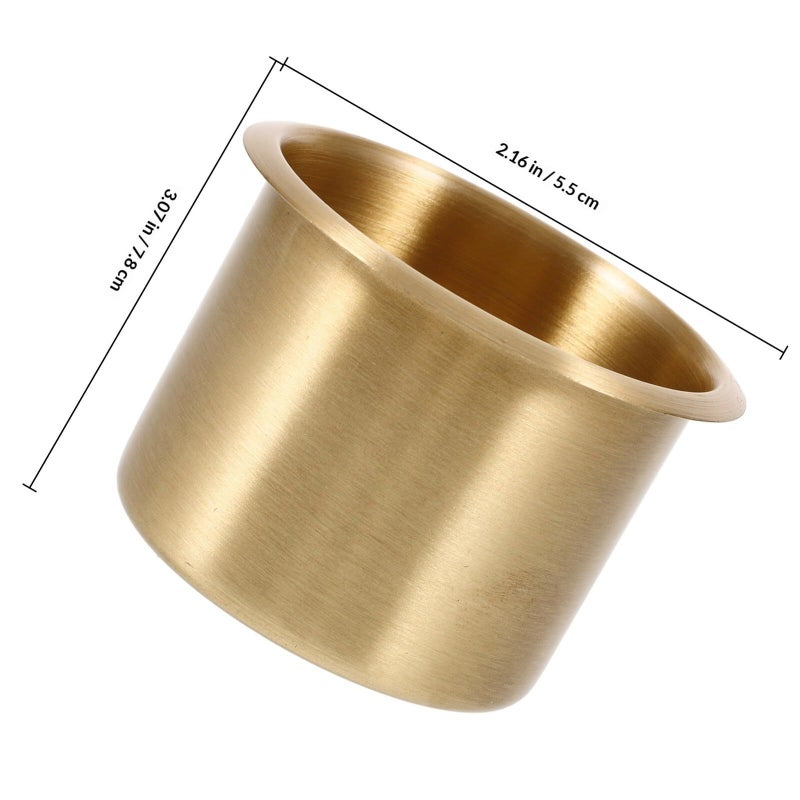 Brass Recessed Cup Holder Insert for Car Sofa Boat 6.7x5.5cm Interior Accessory - Image 3