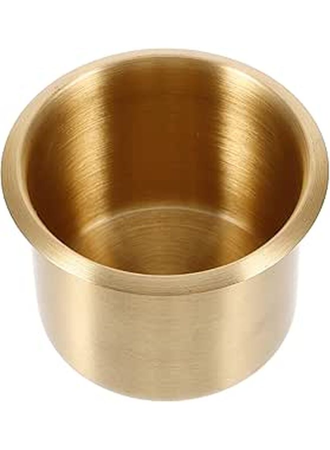 Brass Recessed Cup Holder Insert for Car Sofa Boat 6.7x5.5cm Interior Accessory - Image 1