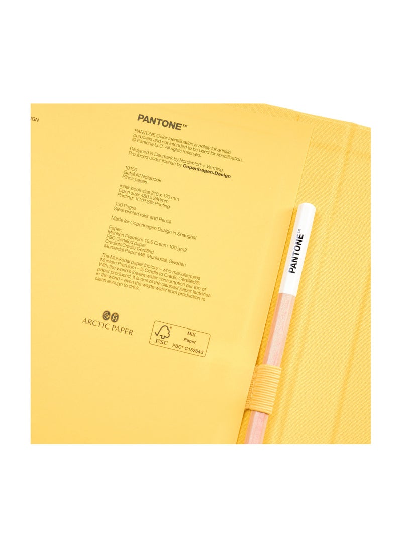 Pantone Creative Unlined Notebook with Pencil – Ideal for Ideas & Doodles – Yellow - Image 2