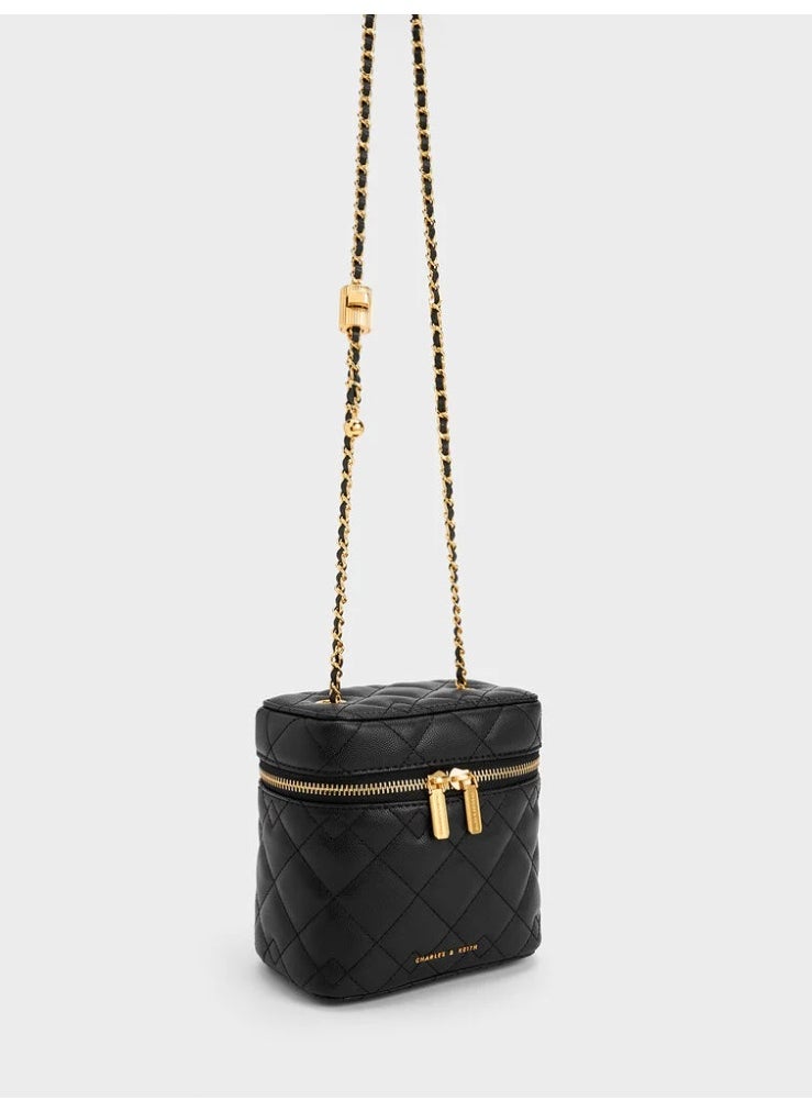 Nezu Quilted Boxy Bag - Black