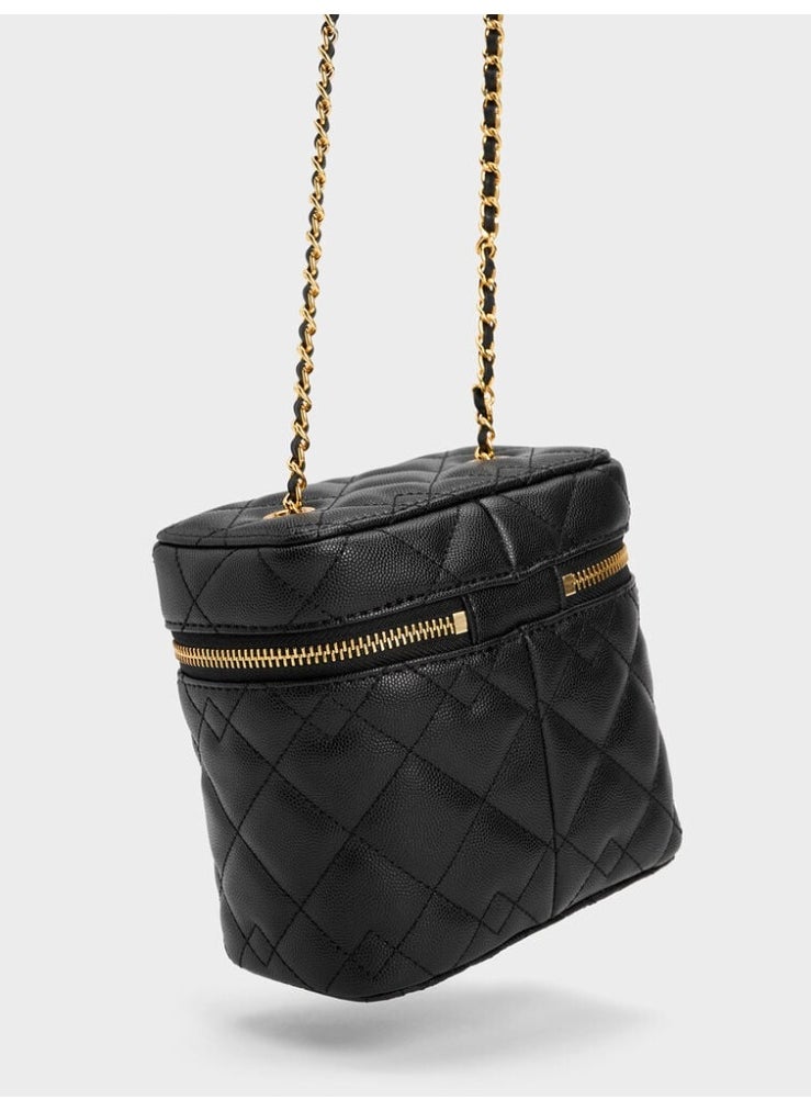 Nezu Quilted Boxy Bag - Black