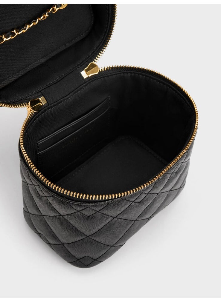 Nezu Quilted Boxy Bag - Black