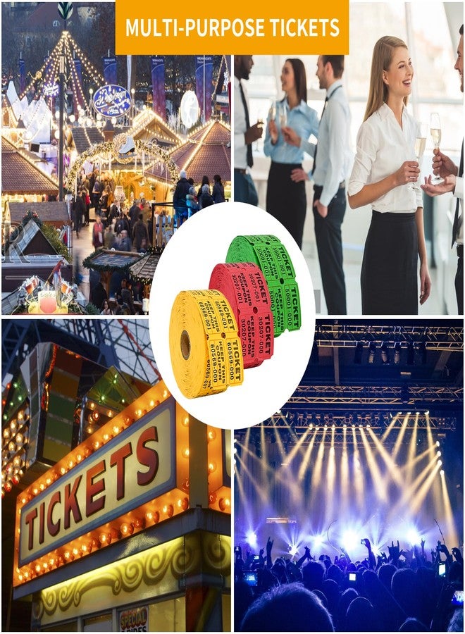 L LIKED 3000 Assorted Raffle Tickets Double Roll,Consecutively Numbered,50/50 Raffle Tickets for Event,Party,Prize,Drawing(Red,Green,Yellow) - Image 5