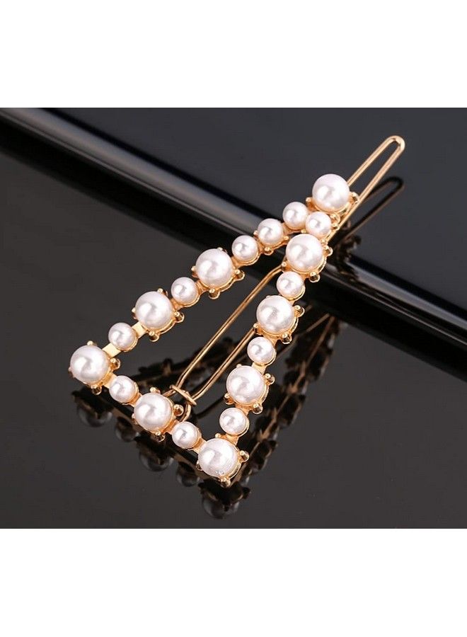 HOMEMATES 6 Pcs Pearl Hair Clips For Women Rhinestone Crystal Letter Hair Pins For Girls Women Golden Crystal Hair Pin Hair Clip Fancy Jewellery Lock Pin Hair Accessories - Image 4