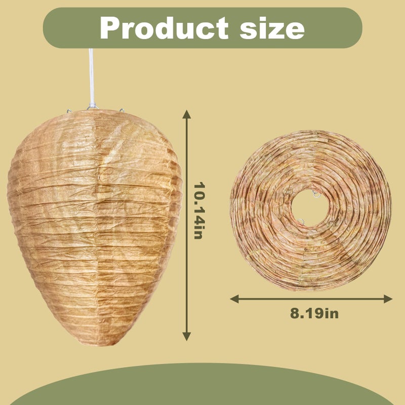 Stingmon 4 Pack Paper Fake Wasp Nest Decoy Hanging, Fake Hornet Nest Decoy Carpenter Bee Deterrent, Wasps Trap Wasp Deterrent Outdoor Yellow Jacket Carpenter Bee Traps for Outsides Garden Patio - Image 5