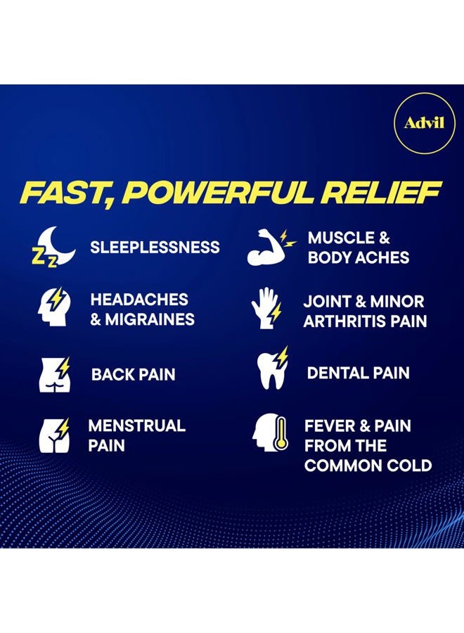 Advil PM Liqui-Gels Pain Reliever and Nighttime Sleep Aid, Pain Medicine with Ibuprofen for Pain Relief and Diphenhydramine HCL for a Sleep Aid - 80 Liquid Filled Capsules - Back to College  - Image 2