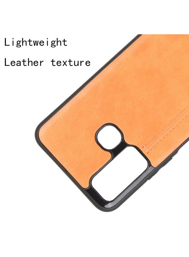 إيدويي جراب لهاتف Infinix Hot 9 مقاوم للصدمات بنمط جلد البقر المخيط، مصنوع من مادة PC + PU + TPU - Image 4