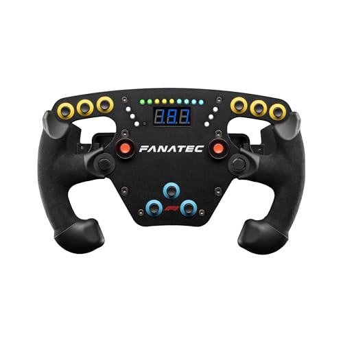 Fanatec Sim Racing ClubSport Steering Wheel F1 Esports V2 Officially Licensed Formula 1 Product Alcantara Grips LED Display Magnetic Paddles Integrated Vibration Motors PC - Image 1